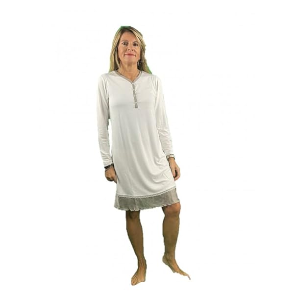 ANDRA-Camicia-da-Notte-in-Viscosa-Elasticizzata-con-Balza-in-Raso-Made-in-Italy-Art-7399-4-Avorio-B0BH1CHMWV