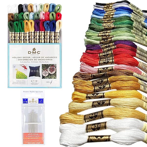 DMC-Confezione-di-filo-da-ricamo-colorato-collezione-festiva-filo-da-ricamo-DMC-il-kit-include-30-pezzi-di-cotone-d-B08GJFW8SS