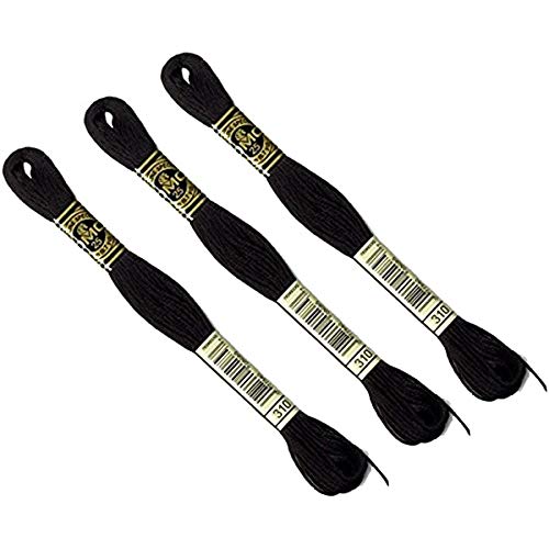 DMC-Set-di-3-matassine-Mouline-Special-117MC-NERO-310-Filo-da-ricamo-100-cotone-Si-adatta-a-tutte-le-tecniche-d-B01MQD8GP6