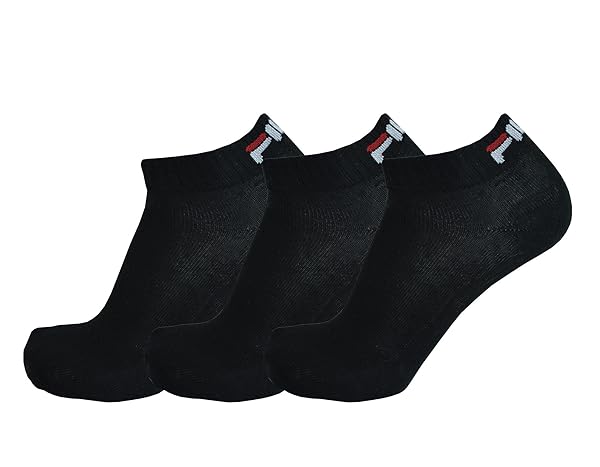 Fila-3-paia-di-calzini-quarter-sneaker-socks-Trainer-calze-unisex-35-46-colori-multipli-Colour-Black-Size-43-46-B015EITHXS