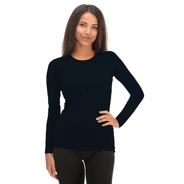 JADEA-2-Pezzi-Maglia-Girocollo-Donna-4100-Manica-Lunga-in-Cotone-Elasticizzato-Nero-S-B09RZYP1QT
