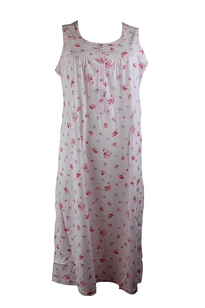 Linclalor-Camicia-Notte-Spalla-Larga-in-Maglina-di-Puro-Cotone-con-carre-Art74669bis-52-Rosa-Bubble-B0BZLSFC1M