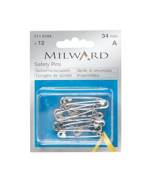 MILWARD-Spille-di-sicurezza-argento-34-mm-12-pezzi-B07CNR5T8K