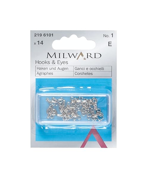 Milward-Mercerie-Carta-gratuita-con-gancio-e-occhielli-materiale-ottone-colore-argento-dimensioni-n-1-piccolo-B01DNTRUVQ