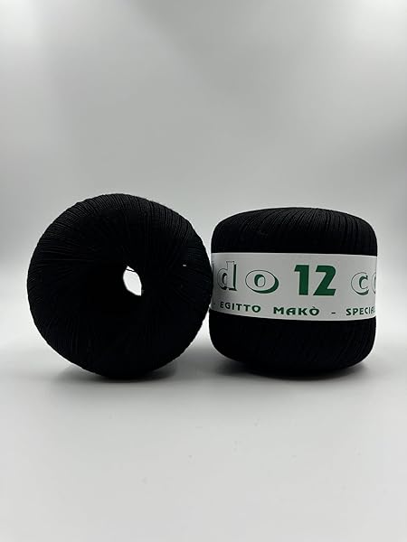PELDO-FILATO-COTONEGOM_50-GRCOL_-N12-10-GOMITOLO-NERO-196-B0CZ4C29RX