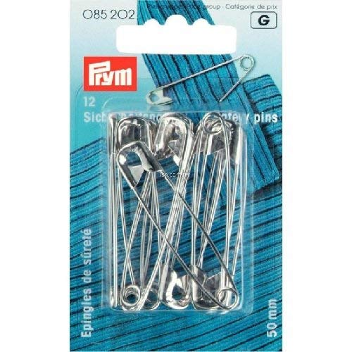 Prym-085202-Spille-di-sicurezza-argento-50-mm-12-pezzi-B0074OHXM8