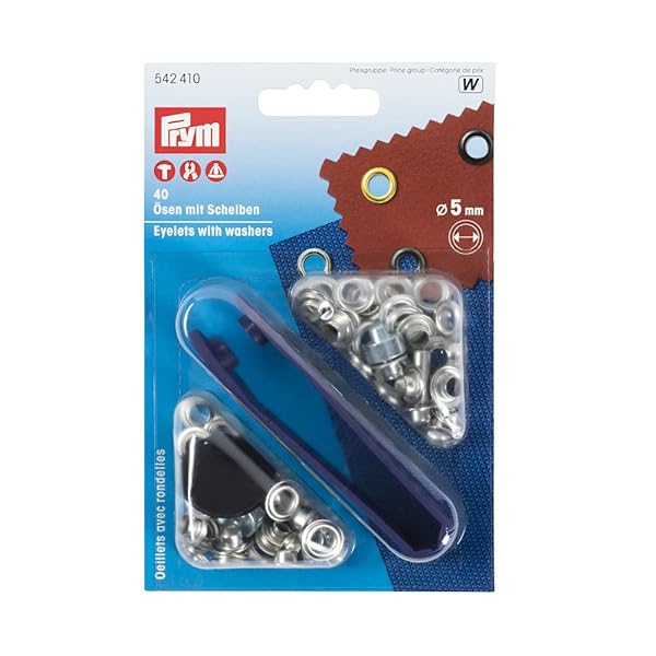 Prym-Occhielli-con-Rondella-Plastic-Argento-Durchmesser-55-mm-40-unita-B000P18SYY