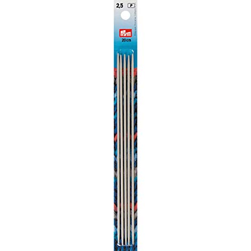 Prym-Strumpfstricknadeln-20-cm-250-mm-Grau-Ferri-da-Maglia-Alluminio-Alu-Perlgrau-25-mm-B007NXIZOU