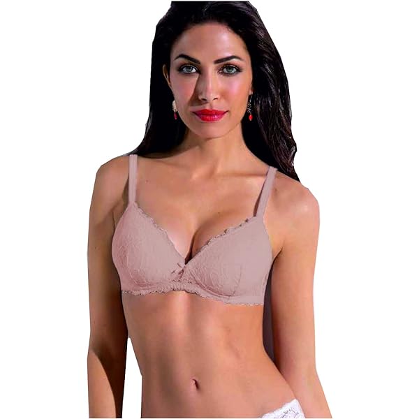SIELEI-1-Pezzo-Reggiseno-Donna-2676-Senza-Ferretto-Push-Up-in-Pizzo-Coppa-B-Cipria-1B-B09WVFYRR1