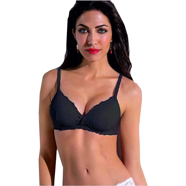SIELEI-1-Pezzo-Reggiseno-Donna-2676-Senza-Ferretto-Push-Up-in-Pizzo-Coppa-B-Nero-5B-B09WVGZWXG