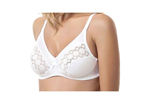 SIeLEI-Reggiseno-Classico-93-Senza-Ferretto-100-Cotone-5-XL-IT-Donna-Bianco-B06XBP46SS